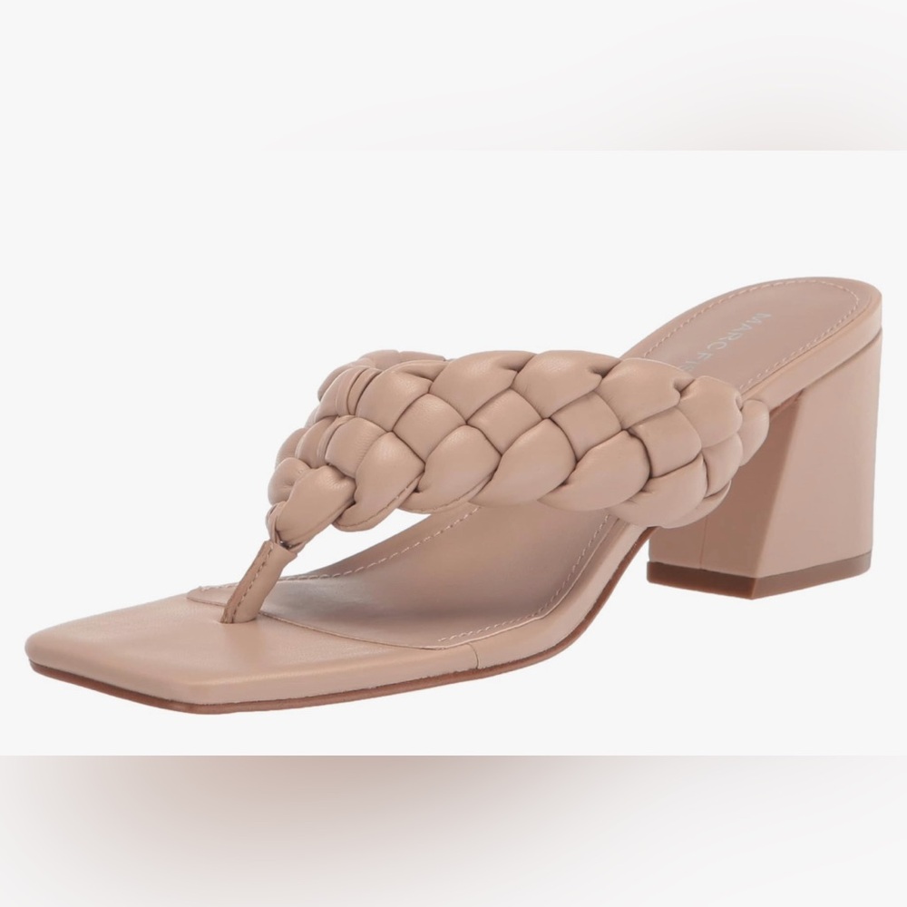 Marc Fisher Galynite Heeled Dress Sandals in Latte, Size 6